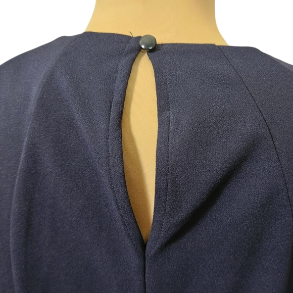 NEW YORK & CO. Navy Blue Cap Sleeve Sheath Dress - Size M - Picture 9 of 11